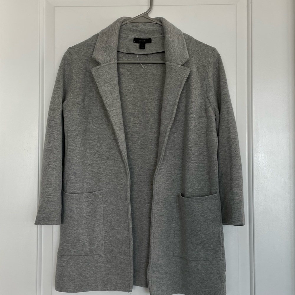 J. Crew Merino Sweater Cardigan Knit Blazer Open Front XS Sophie EUC